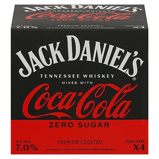 Jack Daniel's - Whiskey & Coca Cola Zero Sugar Ready to Drink - Pop's Wine  & Spirits